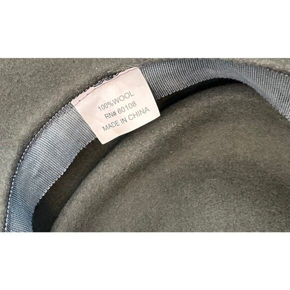 Ladies Gray Wool Bucket Hat Mesh Ribbon Bow Vintage One Size Fascinator Derby - Picture 7 of 7